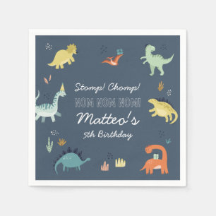 Cute Dinosaur Personalised Birthday Napkins