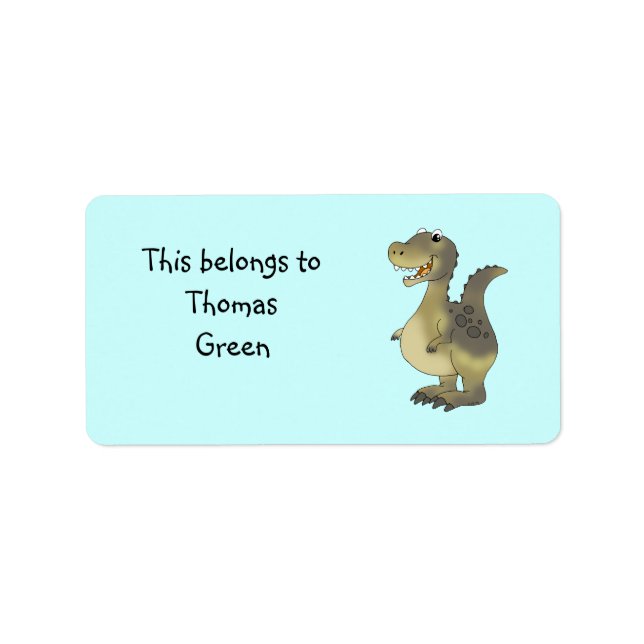 Cute Dinosaur Personalised Label   (Front)