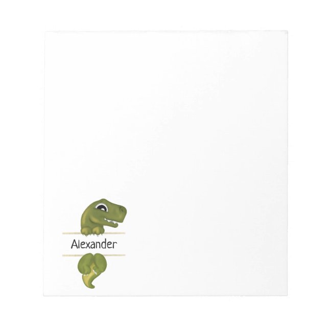 Cute Dinosaur Personalised Notepad (Front)