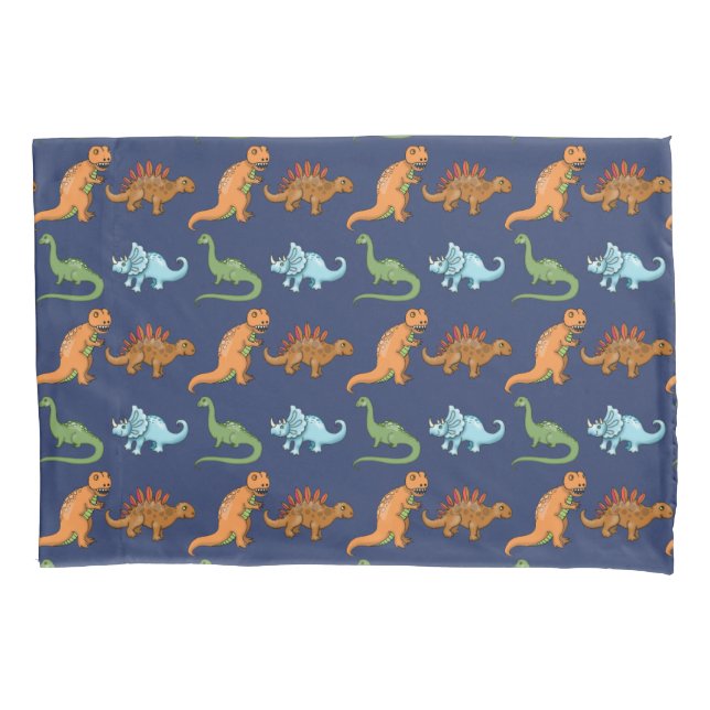 Cute Dinosaur Pillow Cases - Matches Duvet Cover (Front)