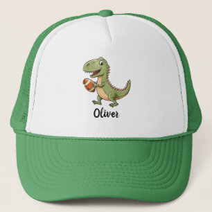 Cute Dinosaur Playing Football Trucker Hat