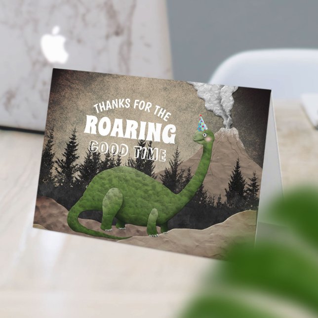 Cute Dinosaur Prehistoric Boys Birthday Thank You Card (Creator Uploaded)