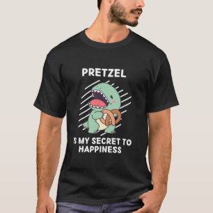 Cute Dinosaur Pretzel Is My Secret To Happiness Di T-Shirt