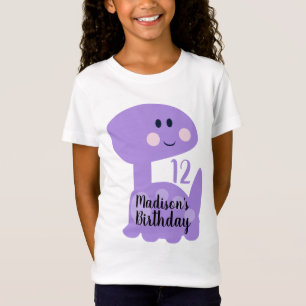 Cute Dinosaur Purple Birthday Party T-Shirt