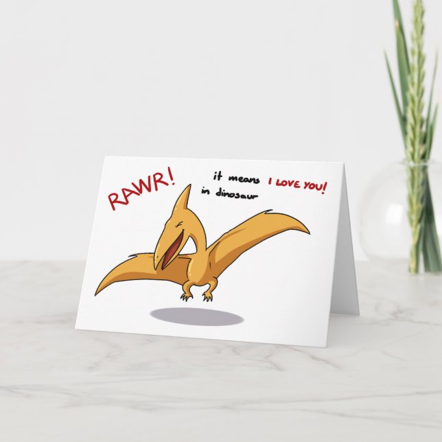 cute dinosaur rawr means I love you Card (Front)