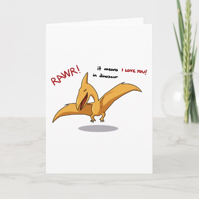 cute dinosaur rawr means I love you Card (Front)