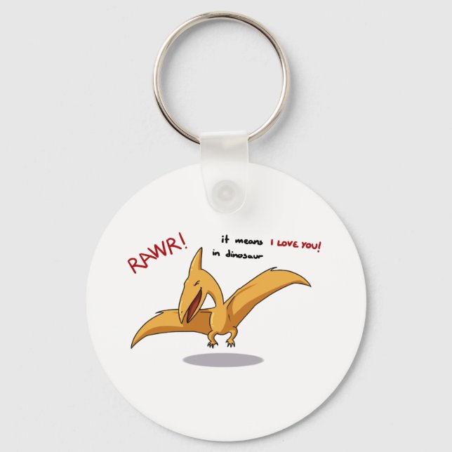 cute dinosaur rawr means I love you Key Ring (Front)