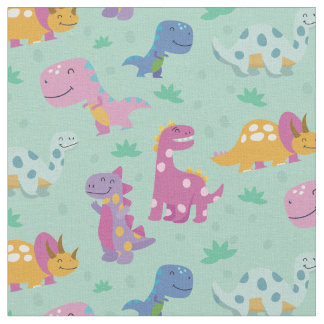Cute dinosaur repeating pattern fabric