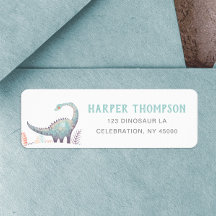 Cute Dinosaur return label address