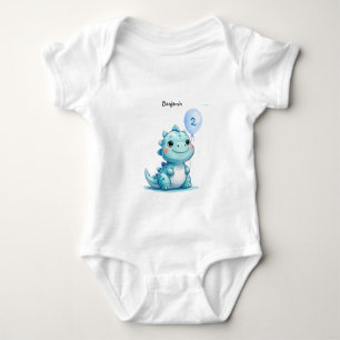 Cute Dinosaur roar Boy Happy birthday party Baby Bodysuit