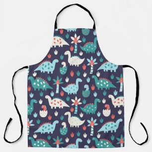 Cute dinosaur seamless pattern apron