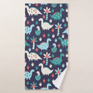 Cute dinosaur seamless pattern bath towel