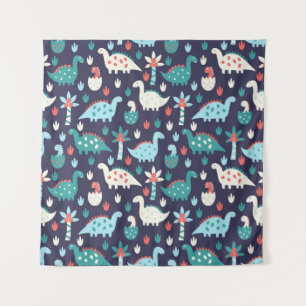 Cute dinosaur seamless pattern tapestry