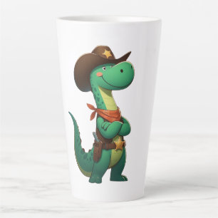 Cute dinosaur sheriff/cowboy latte mug
