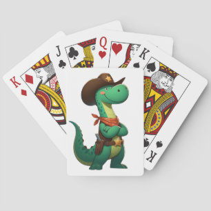 Cute dinosaur sheriff/cowboy  playing cards