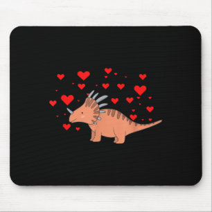 Cute Dinosaur Shirt For Valentines Day _ Tricerato Mouse Mat