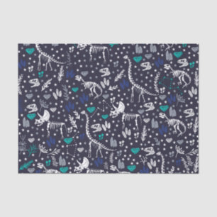 Cute Dinosaur Skeletons Tissue Paper