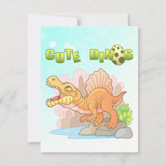 cute dinosaur spinosaurus thank you card