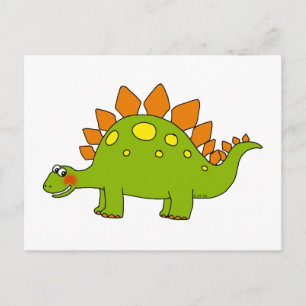 Cute dinosaur - stegosaurus postcard