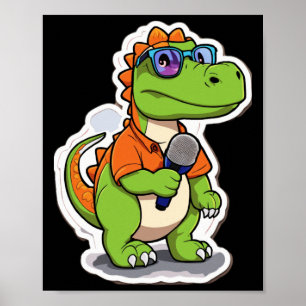 Cute Dinosaur Sticker Sticker  Poster