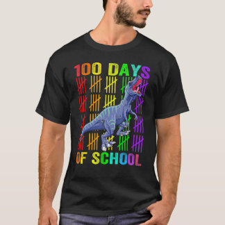 Cute Dinosaur Student Boys Kids Gift 100 Days Of S T-Shirt