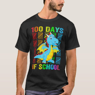 Cute Dinosaur Student Boys Kids Gift 100 Days Of S T-Shirt
