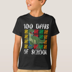 Cute Dinosaur Student Boys Kids Gift 100 Days Of S T-Shirt