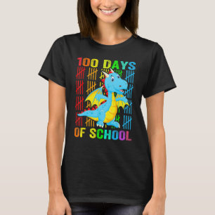 Cute Dinosaur Student Boys Kids Gift 100 Days Of S T-Shirt