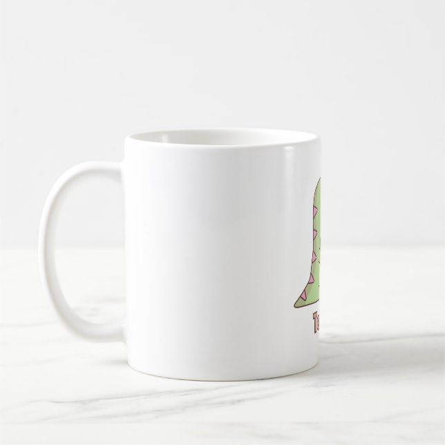Cute Dinosaur Tea-Rex Hugging Teacup Coffee Mug (Left)