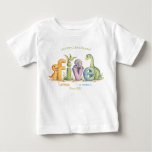 Cute Dinosaur Themed Birthday Baby T-Shirt