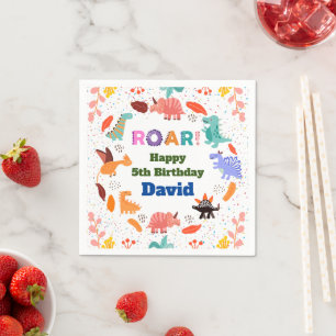 Cute Dinosaur themed birthday party tableware  Napkin