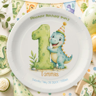 Cute Dinosaur Themed Paper Plate