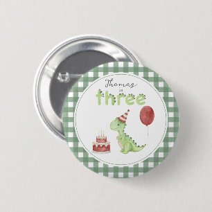 Cute Dinosaur Three-rex Birthday 6 Cm Round Badge