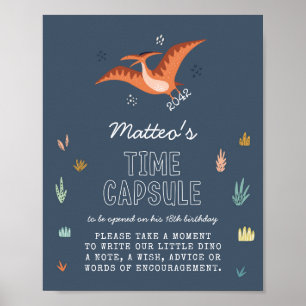 Cute Dinosaur Time Capsule Sign