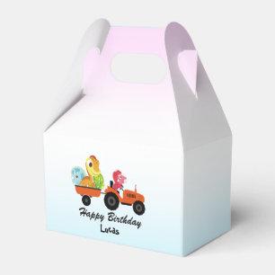 Cute dinosaur tractor boy Back To School Birthday Favour Box