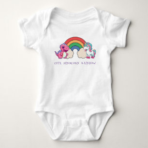 Cute Dinosaur Unicorn rainbow colourful birthday  Baby Bodysuit