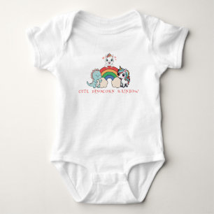 Cute Dinosaur Unicorn rainbow friend birthday Baby Bodysuit