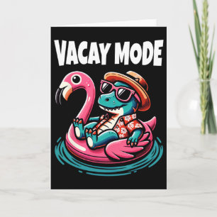 Cute Dinosaur Vacay Mode Funny Family Vacation Kid Card