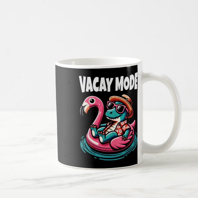 Cute Dinosaur Vacay Mode Funny Family Vacation Kid Coffee Mug (Right)