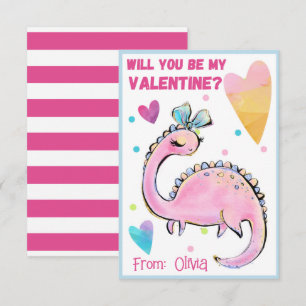 Cute Dinosaur Valentine Card for Kids Be Mine