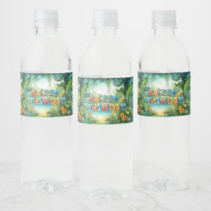 Cute Dinosaur Water Bottle Label