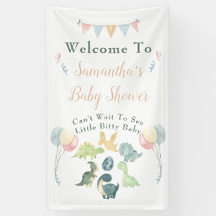 Cute Dinosaur Watercolor Baby Shower Banner
