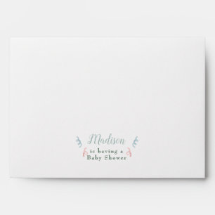 Cute Dinosaur Watercolor Baby Shower Envelope