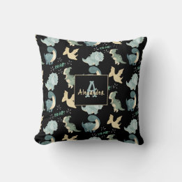 Cute Dinosaur Watercolor Pattern Cushion