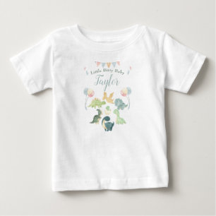 Cute Dinosaur Watercolor Personalised Baby T-Shirt