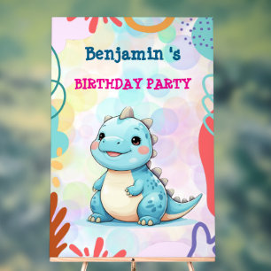 Cute Dinosaur wild Boy Happy birthday party Acrylic Sign