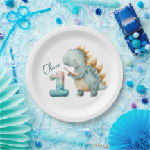 Cute dinosaur with a brush 1st Birthday