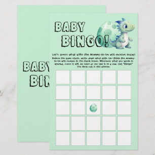 Cute Dinosaur with Its Egg Baby Bingo Game Flyer