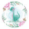 Cute Dinosaur with Pink Peony Baby Shower