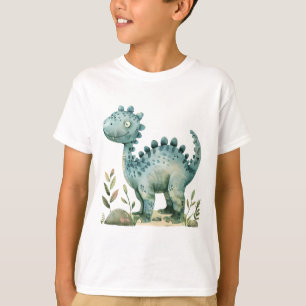 Cute Dinosaur with Plants – Fun Dino T-Shirt